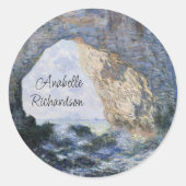 Das Manneporte von Claude Monet Runder Aufkleber (Vorderseite)