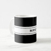 Das männliche einfache Schwarz-weiße Kaffeetasse (Vorderseite Links)