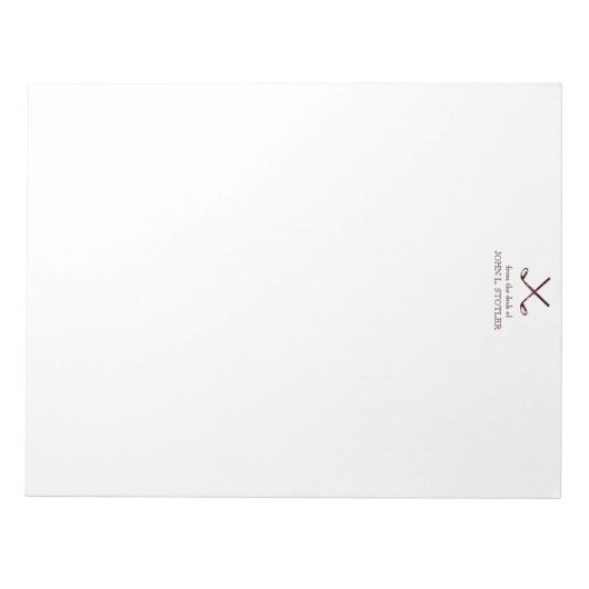 Das männliche Golf Stationary Notepad in Brown Notizblock (Vorderseite)