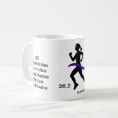 Das Marathon-Tasse der Frauen mit lila Band Kaffeetasse (Vorderseite Links)