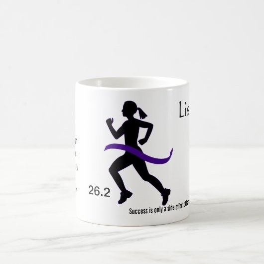 Das Marathon-Tasse der Frauen mit lila Band Kaffeetasse (Mittel)