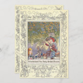 Das Märchenland-Tee-Party-Brautparty des wütenden Einladung (Vorne/Hinten)