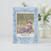 Das Märchenland-Tee-Party des blauen wütenden Dankeskarte (Stehend Vorderseite)