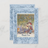 Das Märchenland-Tee-Party des blauen wütenden Dankeskarte (Vorne/Hinten)