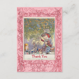 Das Märchenland-Tee-Party des rosa wütenden Dankeskarte