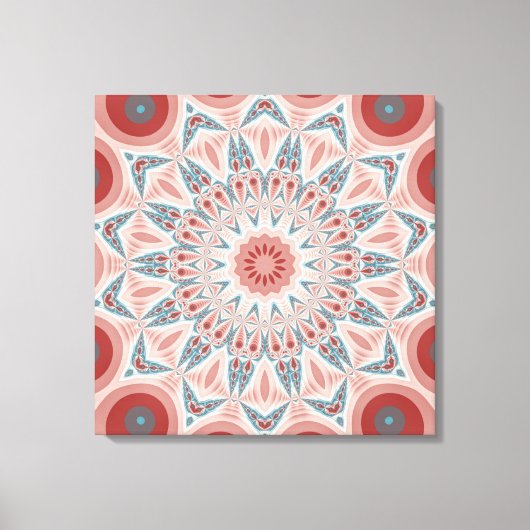 Das markante moderne Kaleidoskop Mandala Triptych Leinwanddruck (Vorderseite)