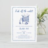 Das Market-Bauern-Brautparty Einladung (Stehend Vorderseite)