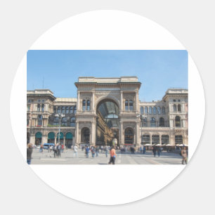 Das MarktplatzDuomoquadrat in Mailand, Italien Runder Aufkleber