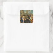 Das Martyrium von Saint Stephen Quadratischer Aufkleber (Tasche)
