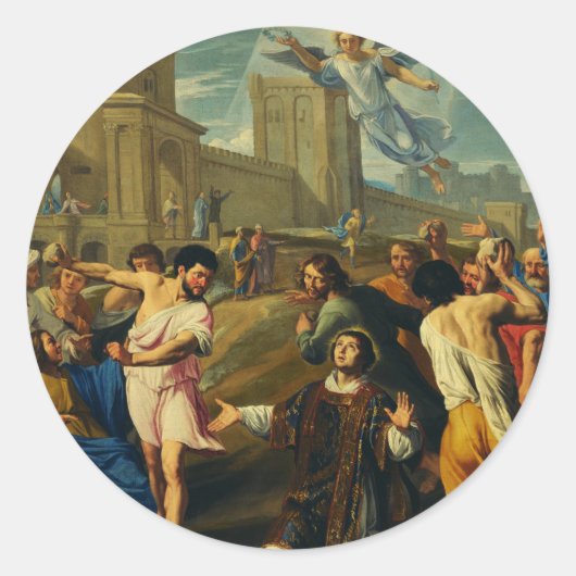 Das Martyrium von Saint Stephen Runder Aufkleber (Vorderseite)