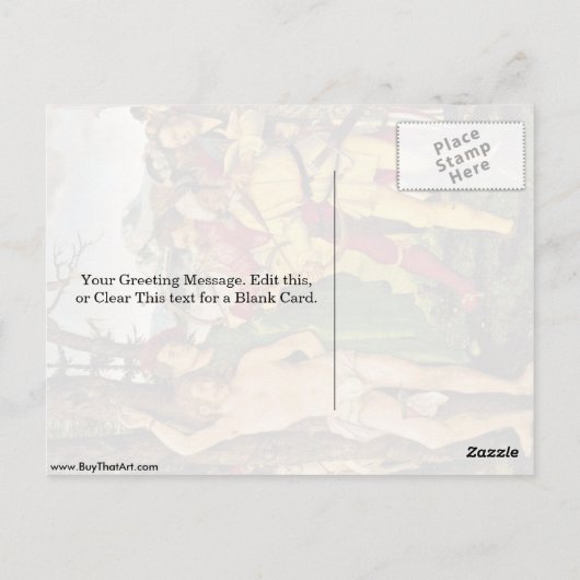 Das Martyrium von St. Sebastian von Hans Baldung Postkarte (Rückseite)