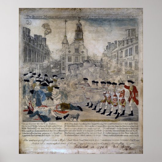 Das Massaker in Boston von Paul Revere 1770 Poster (Vorne)