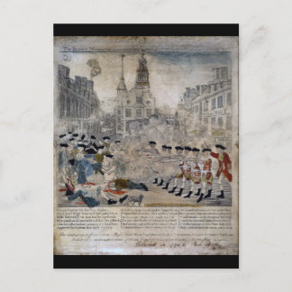 Das Massaker in Boston von Paul Revere 1770 Postkarte