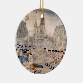 Das Massaker von Boston, Paul Revere King Street Keramik Ornament (Rechts)