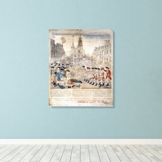 Das Massaker von Boston, Paul Revere King Street Leinwanddruck (Insitu (Holzboden))