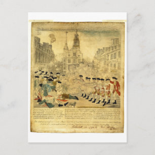 Das Massaker von Paul Revere in Boston Postkarte