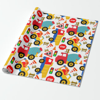 Das MattPackpapier der Bau-Kinder Geschenkpapier