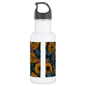 Das Mäuse-Party in Orange und Blau Edelstahlflasche (Rückseite)