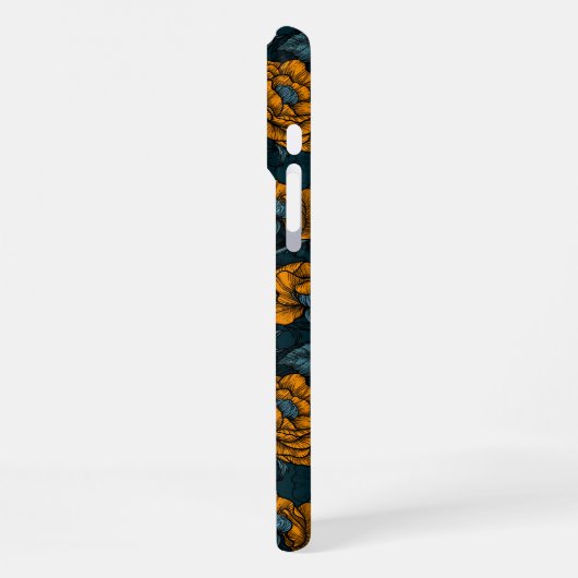 Das Mäuse-Party in Orange und Blau iPhone Hülle (Linke Seite)