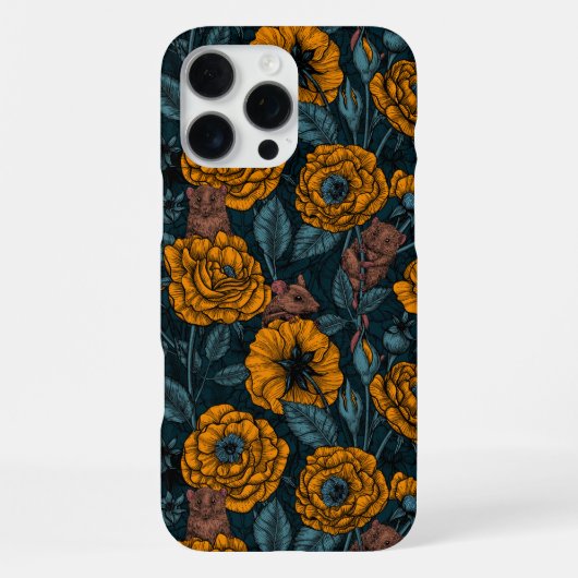 Das Mäuse-Party in Orange und Blau iPhone Hülle (Rückseite)