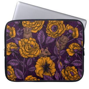 Das Mäuse-Party in Orange und Violett Laptopschutzhülle