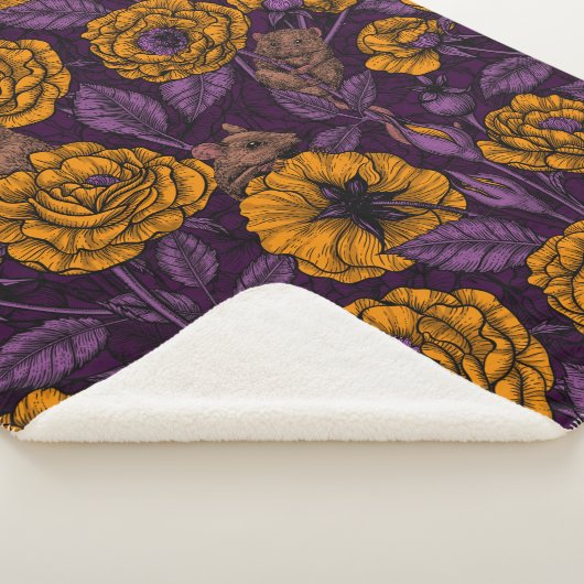 Das Mäuse-Party in Orange und Violett Sherpadecke (3/4)