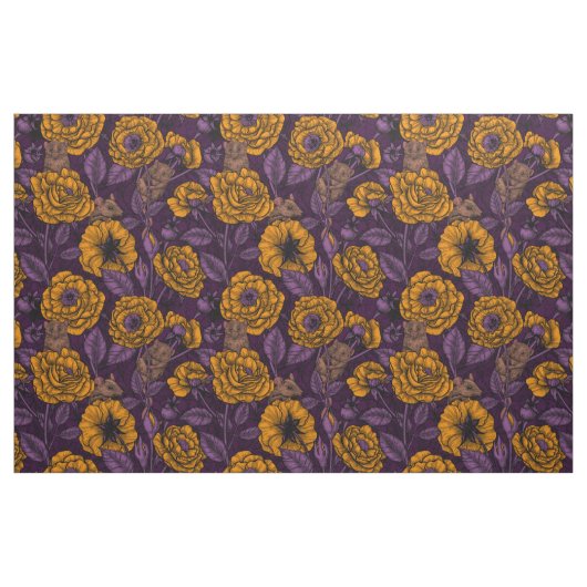 Das Mäuse-Party in Orange und Violett Stoff (Fat Quarter (45,7 x 55,9 cm))