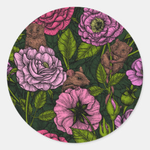 Das Mäuse-Party Runder Aufkleber