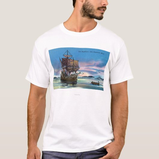 Das Mayflower, das im Jahre 1620 Szene landet T-Shirt (Vorderseite)