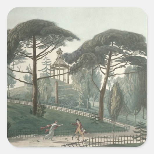 Das Maze oder Belvedere des Jardin des Quadratischer Aufkleber (Vorderseite)