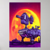 Das Mech im Mondschein | AI Art Poster (Vorne)