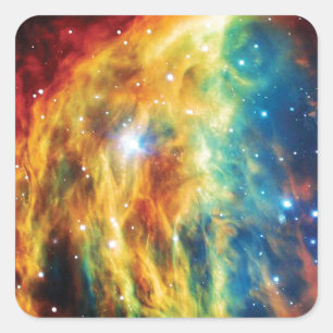 Das Medusa-Nebel-Hubble-Outer-Space-Foto Quadratischer Aufkleber