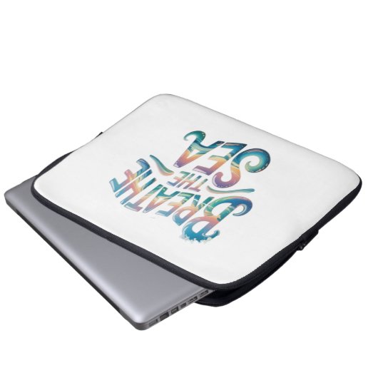 Das Meer atmen Laptopschutzhülle (Vorne Knopf)