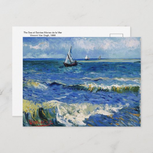 Das Meer in Saintes Maries de la Mer, Van Gogh Pos Postkarte (Vorne/Hinten)
