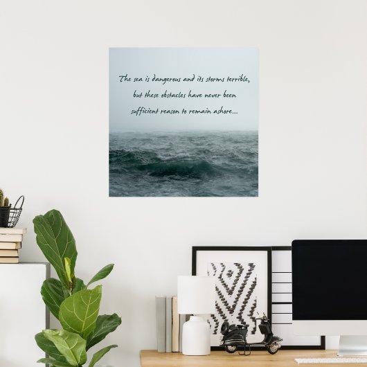 Das Meer ist ein gefährliches Magellan Zitatposter Poster (Heimbüro)