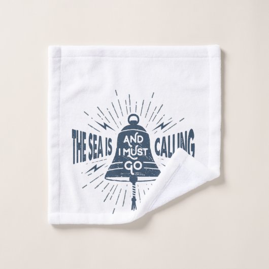 Das Meer nennt nautisch Badhandtuch Set (Waschlappen)