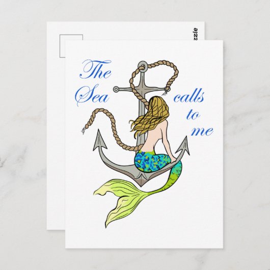 Das Meer ruft Postkarte (Vorne/Hinten)