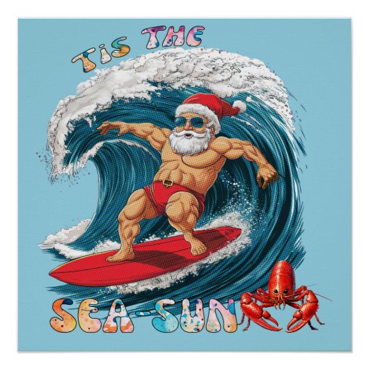 Das Meer-Sonne - Surfen im Santa Poster (Vorderseite)