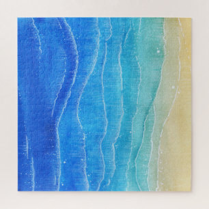 Das Meer und der Strand sind in Aquarellen gehalte Puzzle