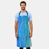 Das Meer und der Strand sind in Aquarellen gehalte Schürze (Getragen)