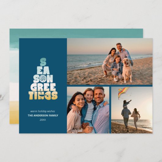 Das Meer und die Gruß Feiertagskarte (Vorne/Hinten)