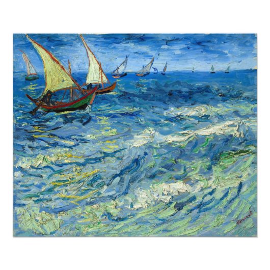 Das Meer von Saintes-Maries von Vincent van Gogh Fotodruck (Vorne)