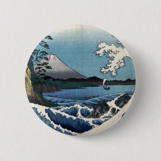 Das Meer vor Satta in der Provinz Suruga, Hiroshig Button (Vorderseite)