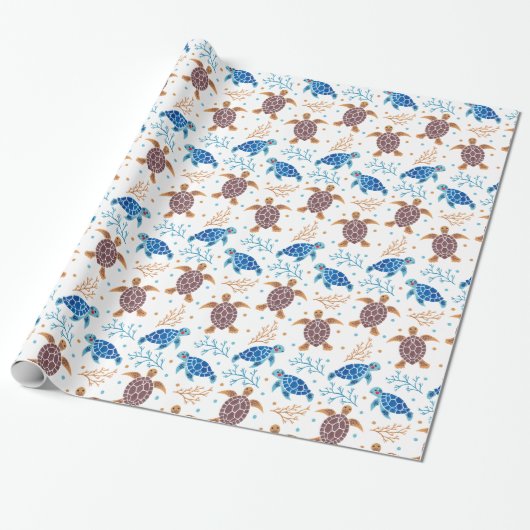 Das Meeresschildkröte-Muster Geschenkpapier (Ungerollt)