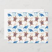 Das Meeresschildkrötenmuster Postkarte (Vorne/Hinten)