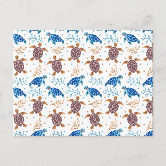 Das Meeresschildkrötenmuster Postkarte (Vorderseite)