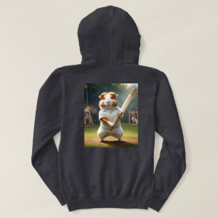 Das Meerschweinchen-Kricketspieler: In Weiß geklei Hoodie