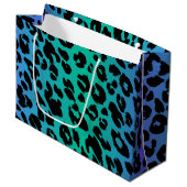 Das mehrfarbige Leopard-Design 6 Große Geschenktüte (Vorderseite Schrägansicht)