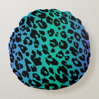 Das mehrfarbige Leopard-Design 6 Rundes Kissen