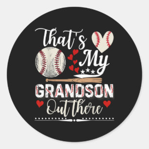 Das meine Großmutter da draußen Baseball Großmutte Runder Aufkleber